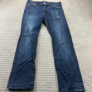 Seven 7 For All Mankind Jeans Men Size 32 Blue Light Denim Button Fly Up Casual